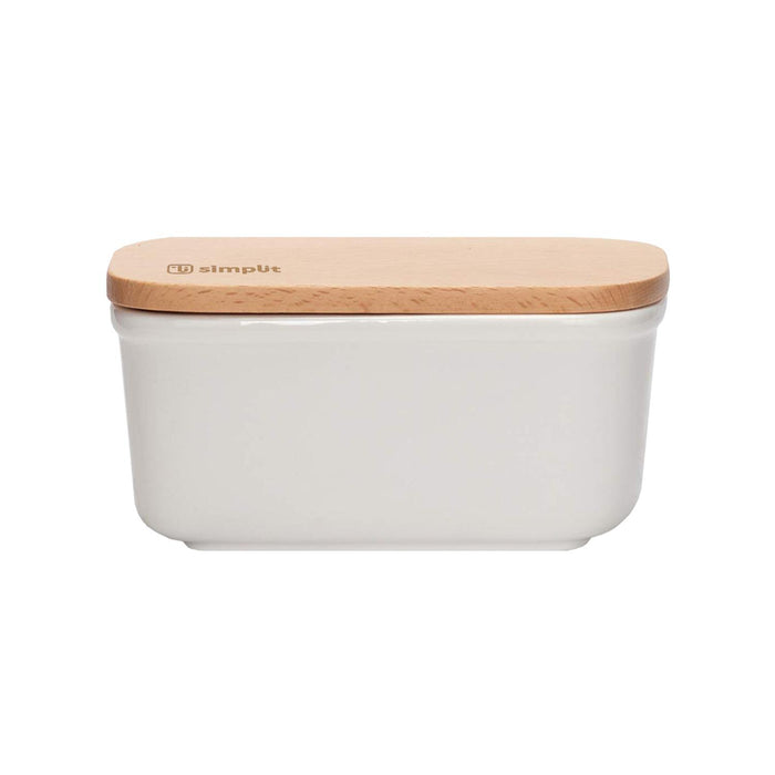 Mantequillero de Cerámica Tapa Bamboo 300 ml Simplit – foto 2