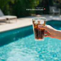 Set 4 Vasos Vidrio Doble Pared 400 ml Simplit