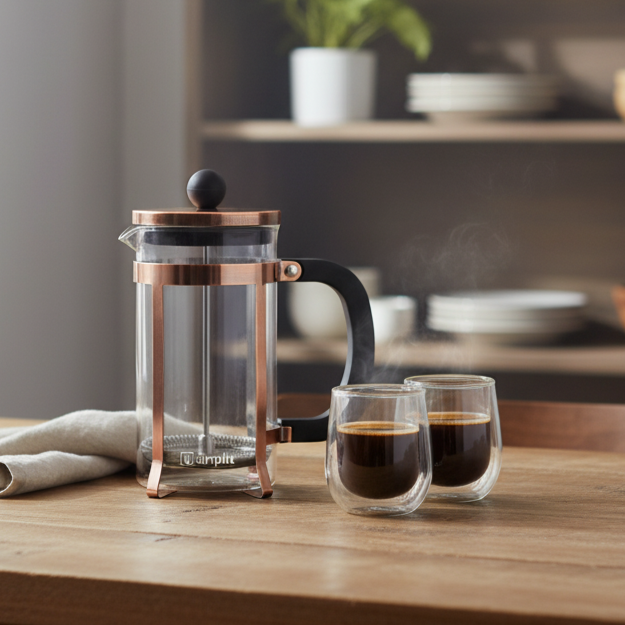 Pack Cafetera Francesa 600 ml + Set 2 Tazas 80 ml Simplit