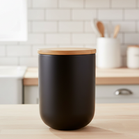 Contenedor de Cerámica Hermético Tapa Madera M Simplit