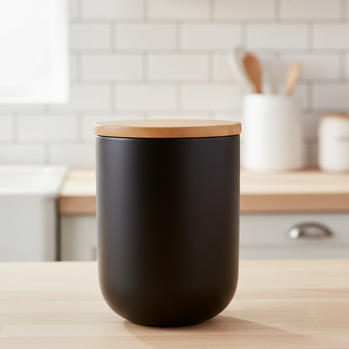 Contenedor de Cerámica Hermético Tapa Madera M Simplit