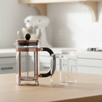 Pack Cafetera Francesa 600 ml + Set 2 Vasos 550 ml Simplit