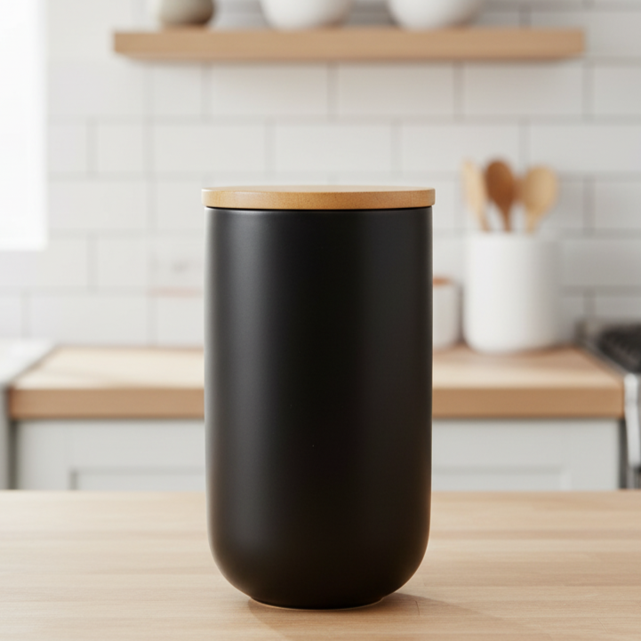 Contenedor de Cerámica Hermético Tapa Madera L Simplit