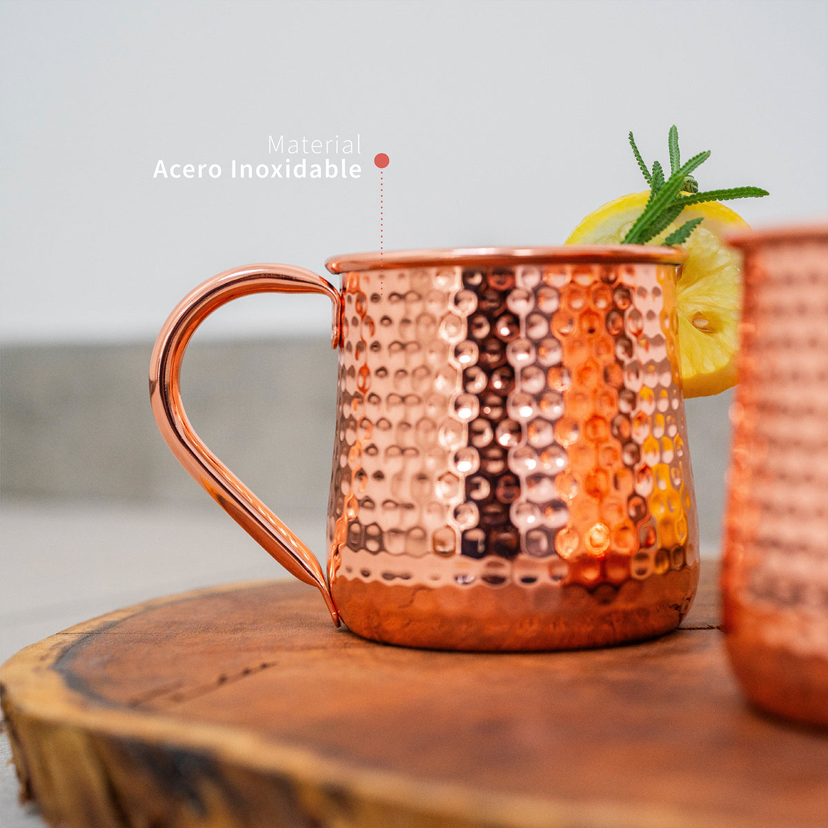 Set 2 Vasos Cobre Moscow Mule Mojito Bar + Bombilla Simplit