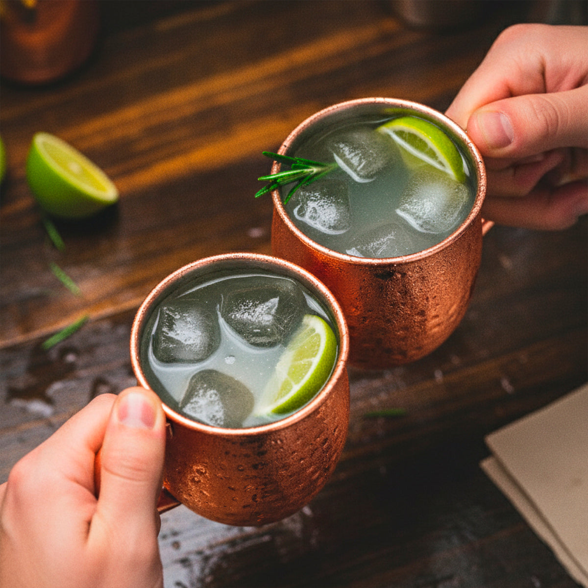 Set 2 Vasos Cobre Moscow Mule Mojito Bar + Bombilla Simplit