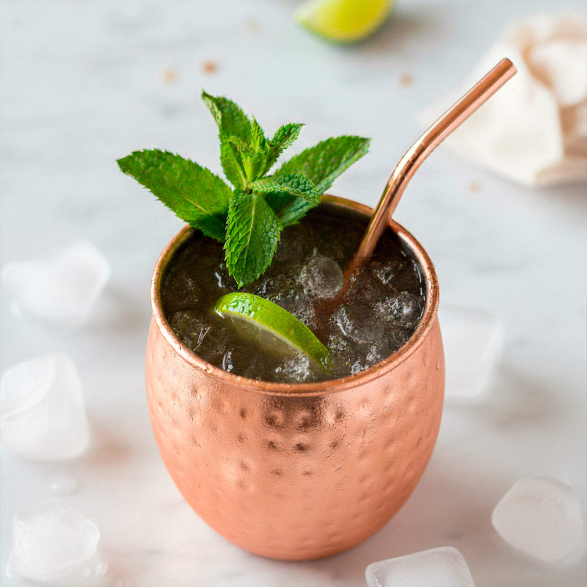 Set 4 Vasos Moscow Mule Mug Cobre + Bombillas Simplit