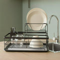Secaplatos Escurridor 2 Niveles Acero Inox Negro Simplit