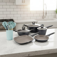 Kit Batería Cocina 8 Pza + Set 12 Utensilios Calipso Simplit