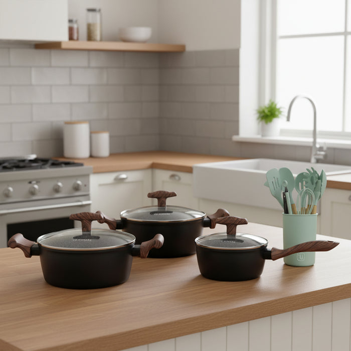 Batería de Cocina Oregon + Set 12 Utensilios Calipso Simplit