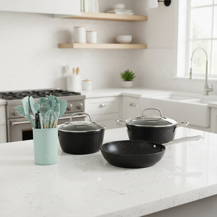 Pack Batería Copper 7Pz + Set 12 Utensilios Calipso Simplit