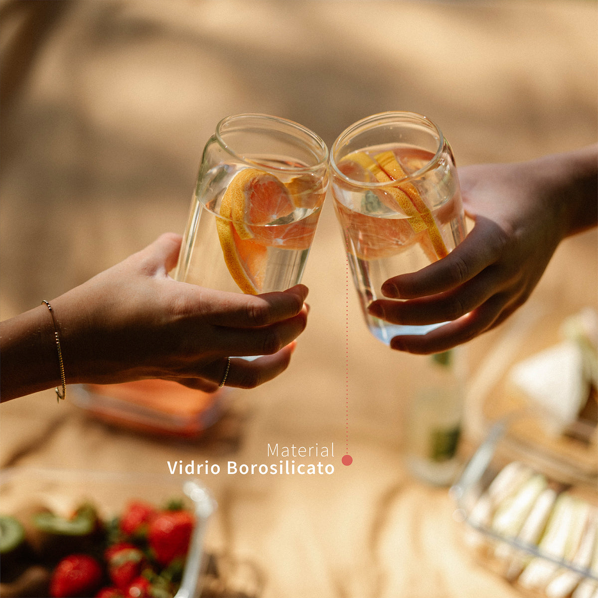 Set 2 Vasos Vidrio Borosilicato 550 ml Simplit