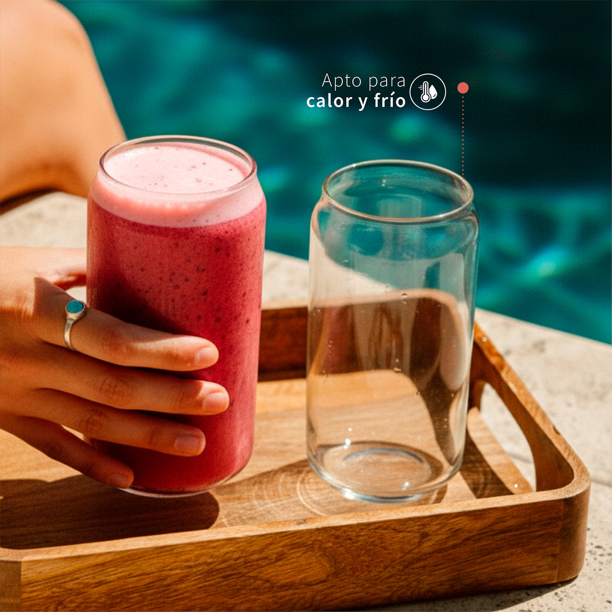 Set 2 Vasos Vidrio Borosilicato 550 ml Simplit