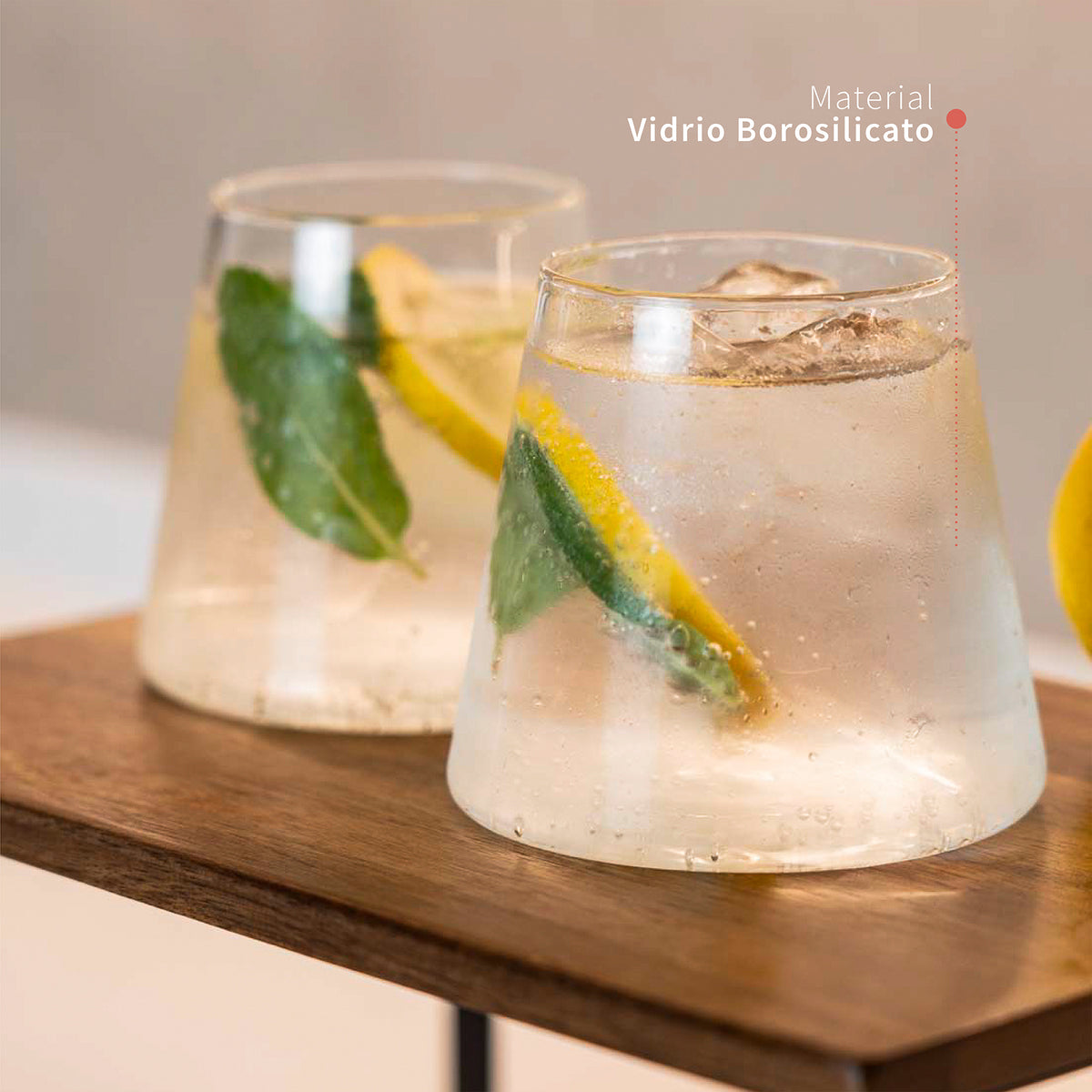 Set 2 Vasos de Vidrio Estilo Japonés 320 ml Simplit