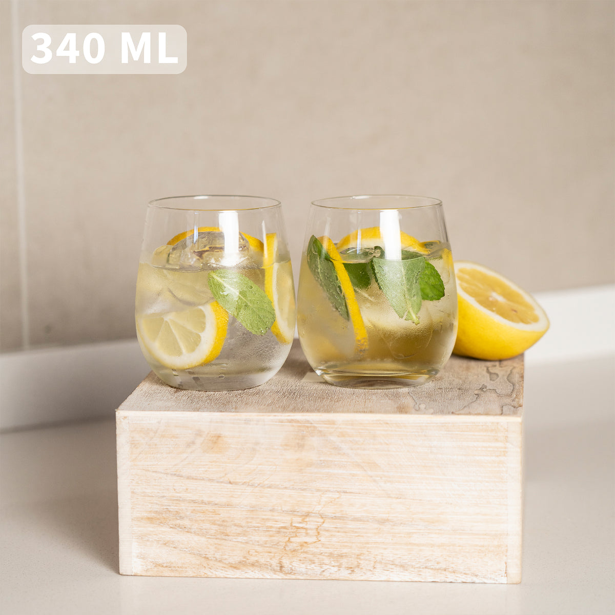 Set 6 Vasos redondos Virginia 340ml Simplit