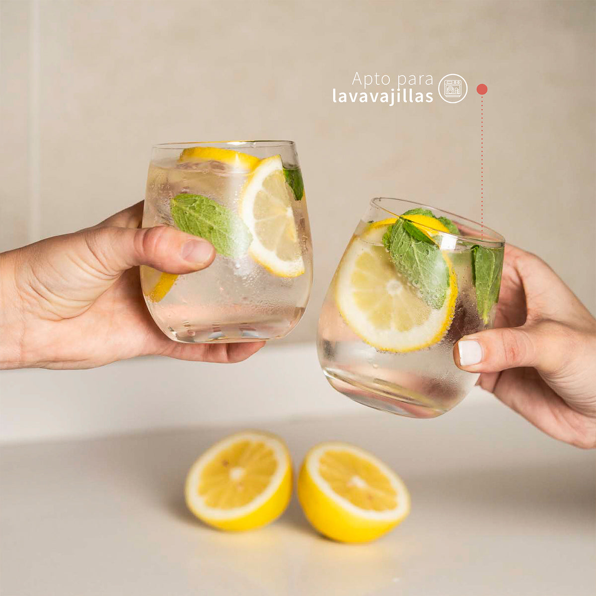 Set 6 Vasos redondos Virginia 340ml Simplit