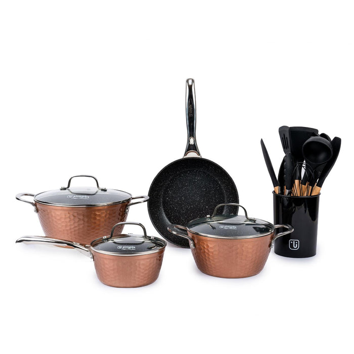 Kit Batería Cocina 7 Pza + Set 12 Utensilios Simplit – foto 2