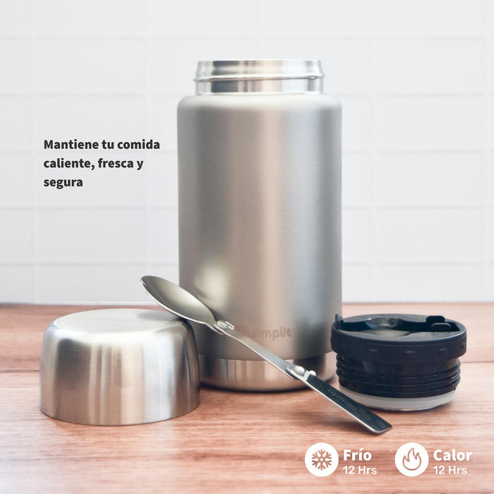 Termo de Comida Insulado Acero Inox 750 ml Gris Simplit – foto 4