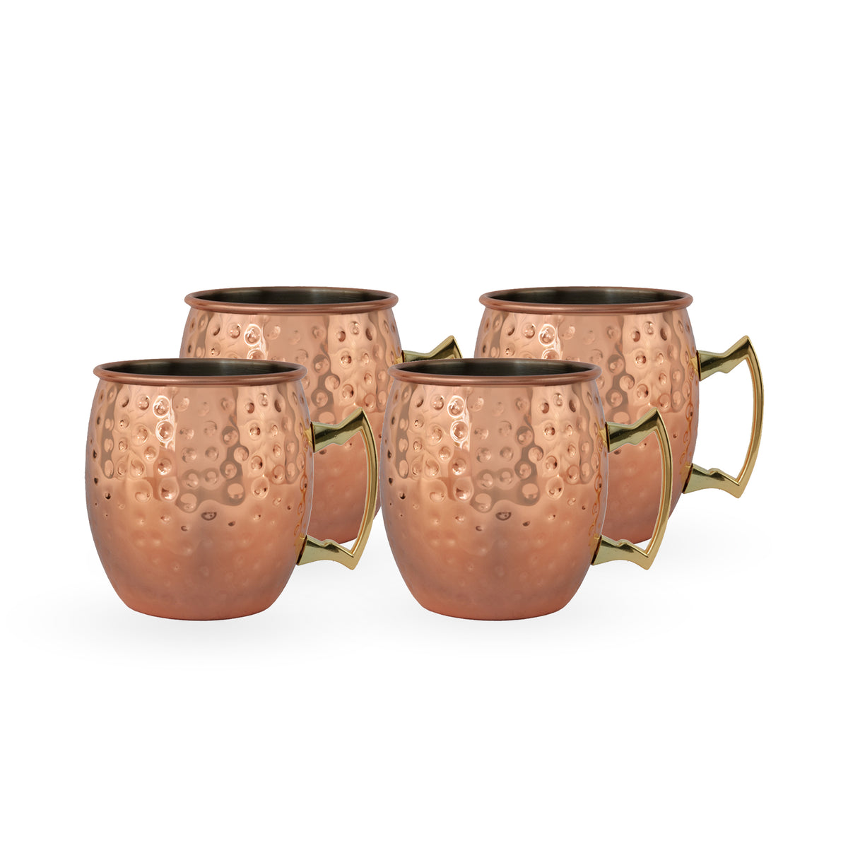 Set 4 Vasos Moscow Mule Mug Cobre + Bombillas Simplit