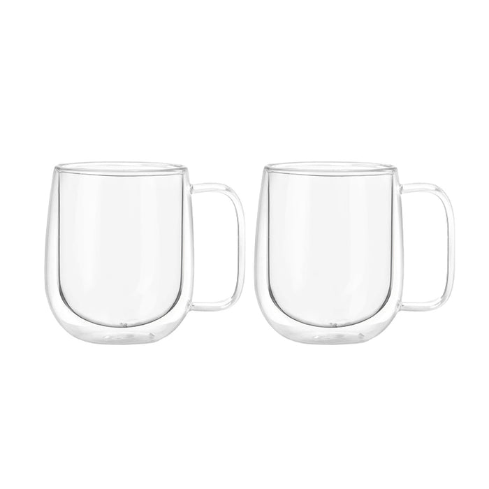 Set 2 Tazas Mug de Vidrio Doble Pared 300 ml Simplit