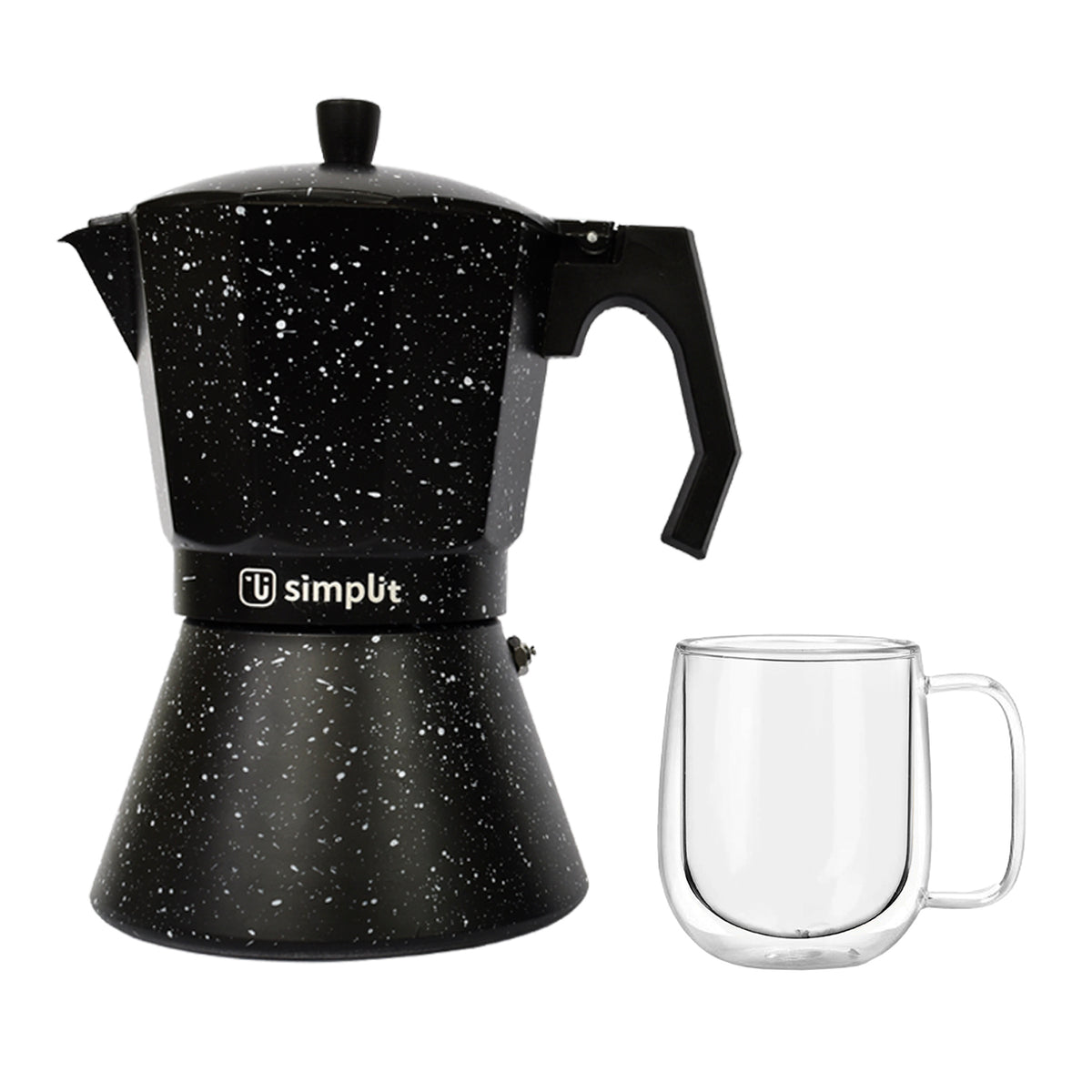 Pack Cafetera Italiana 12 Tazas + Taza Doble Pared 300 ml