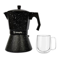 Pack Cafetera Italiana 12 Tazas + Taza Doble Pared 300 ml