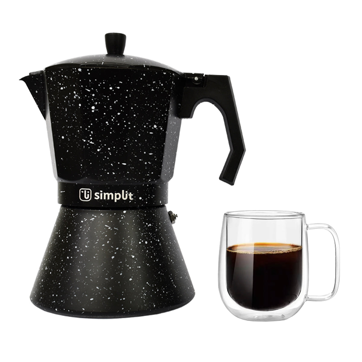 Pack Cafetera Italiana 12 Tazas + Taza Doble Pared 300 ml