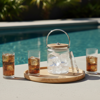 6 Vasos Largos 460ml Ginebra + Hielera Charlotte 3,8lts - Día de la piscola