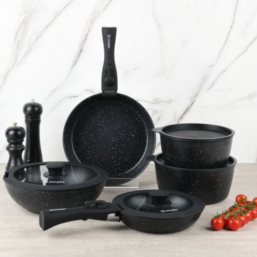 Batería de Cocina Antiadherente Oxford Granito 15pcs Simplit