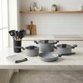 Batería de Cocina Pompei + Set 12 Utensilios Negro Simplit