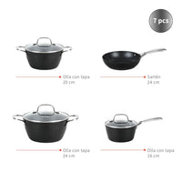Pack Batería Copper 7Pz + Set 12 Utensilios Calipso Simplit – foto 7