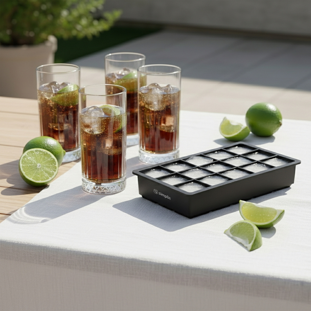 6 Vasos Largos 460ml Ginebra + Cubeta 15 hielos - Día de la piscola