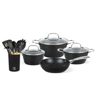 Pack Batería Copper 7Pz + Set 12 Utensilios Negro Simplit