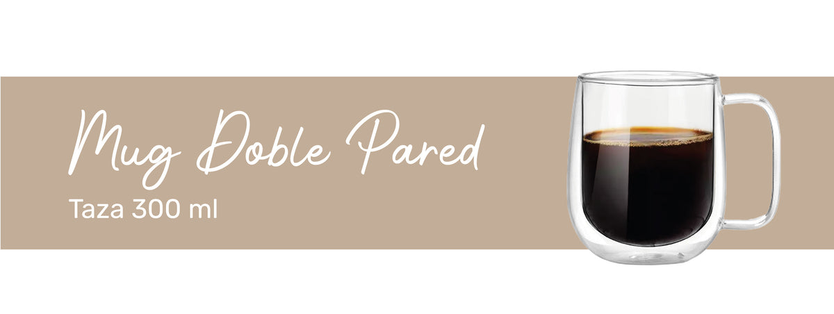 Simplit | Taza Mug de Vidrio Doble Pared 300 ml