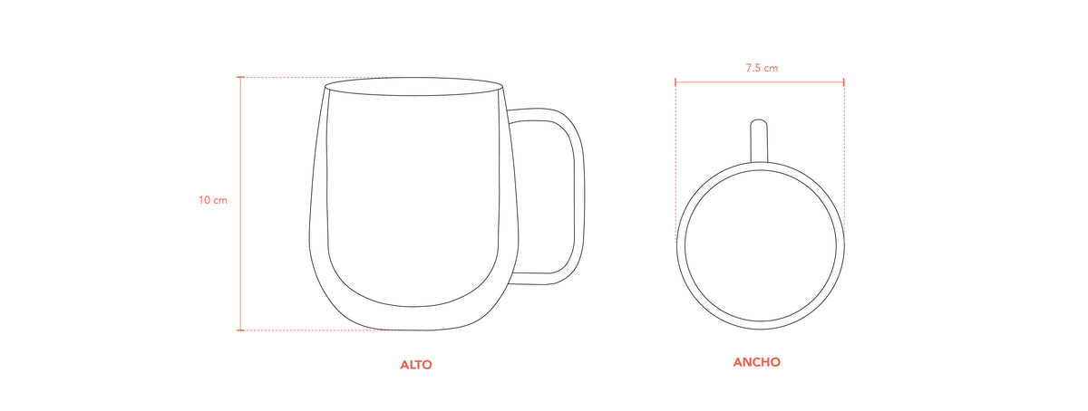 Simplit | Taza Mug de Vidrio Doble Pared 300 ml