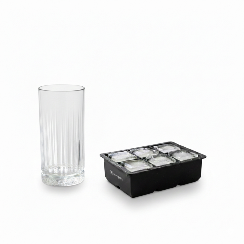 6 Vasos Largos 460ml Ginebra + Cubeta 6 hielos - Día de la piscola