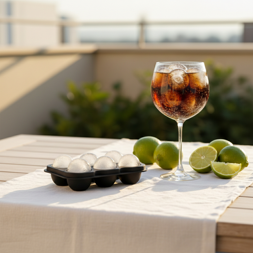 6 Copas Gin 650ml Cristal London + Cubeta 6 Hielos - Día de la piscola