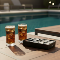 6 Vasos Largos 460ml Ginebra + Cubeta 15 hielos - Día de la piscola