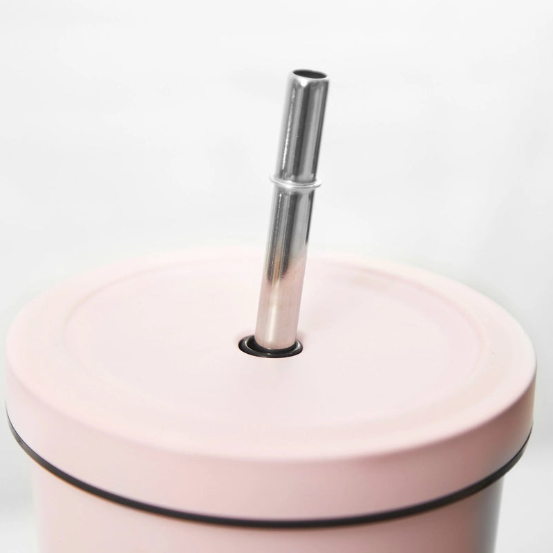 Vaso Térmico Tumbler 750ml Tapa y Bombilla Rosado Simplit