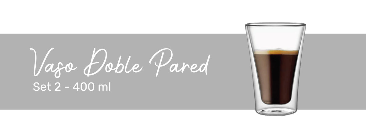 Simplit | Set 2 Vasos Vidrio Doble Pared 400 ml