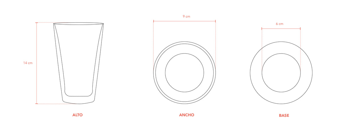 Simplit | Set 2 Vasos Vidrio Doble Pared 400 ml