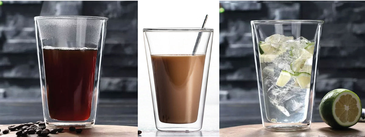 Simplit | Set 2 Vasos Vidrio Doble Pared 400 ml
