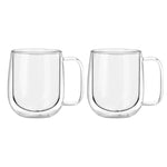 Set 2 Tazas Mug de Vidrio Doble Pared 300 ml Simplit