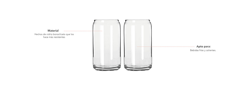 Simplit | Set 2 Vasos Vidrio Borosilicato 550 ml