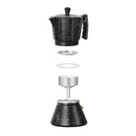 Pack Cafetera Italiana 4 Tz + Espumador 4 en 1 Negro Simplit