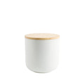 Contenedor de Cerámica Hermético Tapa Madera S Simplit – Blanco