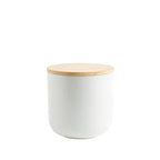 Contenedor de Cerámica Hermético Tapa Madera S Simplit – Blanco