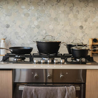 Batería de Cocina Antiadherente Copper 7 Piezas Simplit Negro