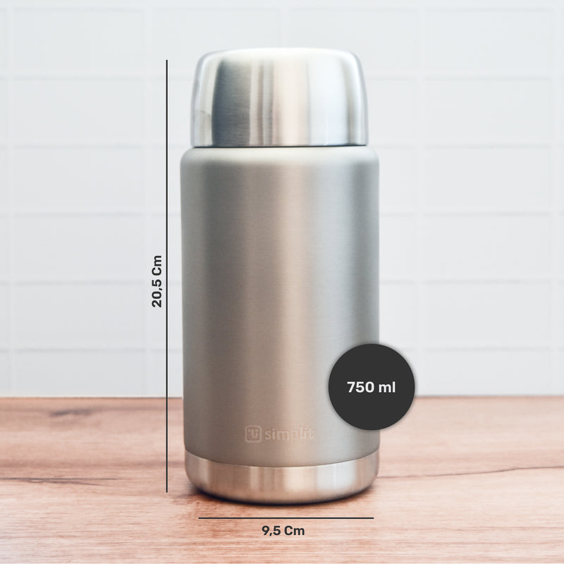 Termo de Comida Insulado Acero Inox 750 ml Gris Simplit