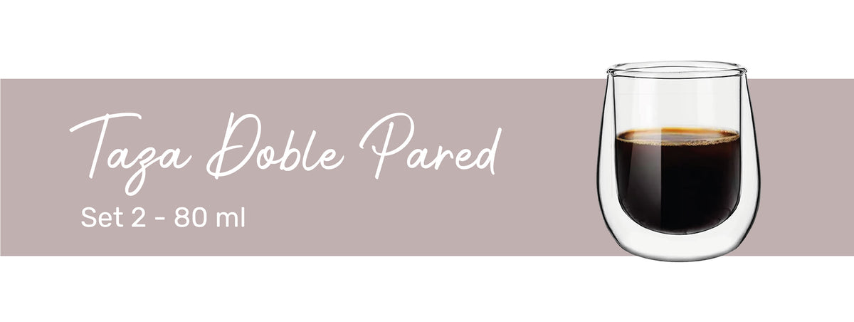 Simplit | Set 2 Tazas Vidrio Doble Pared Expreso 80 ml