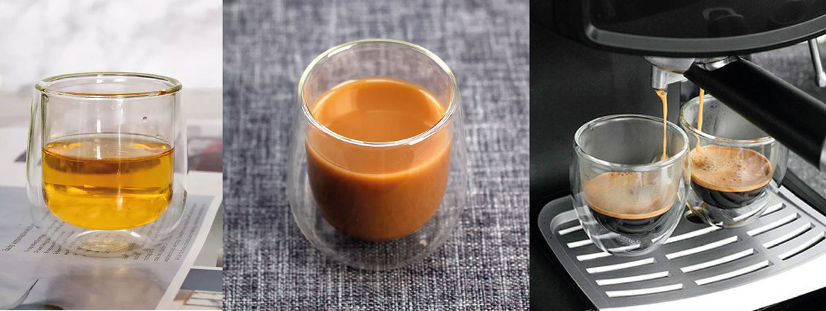 Simplit | Set 2 Tazas Vidrio Doble Pared Expreso 80 ml